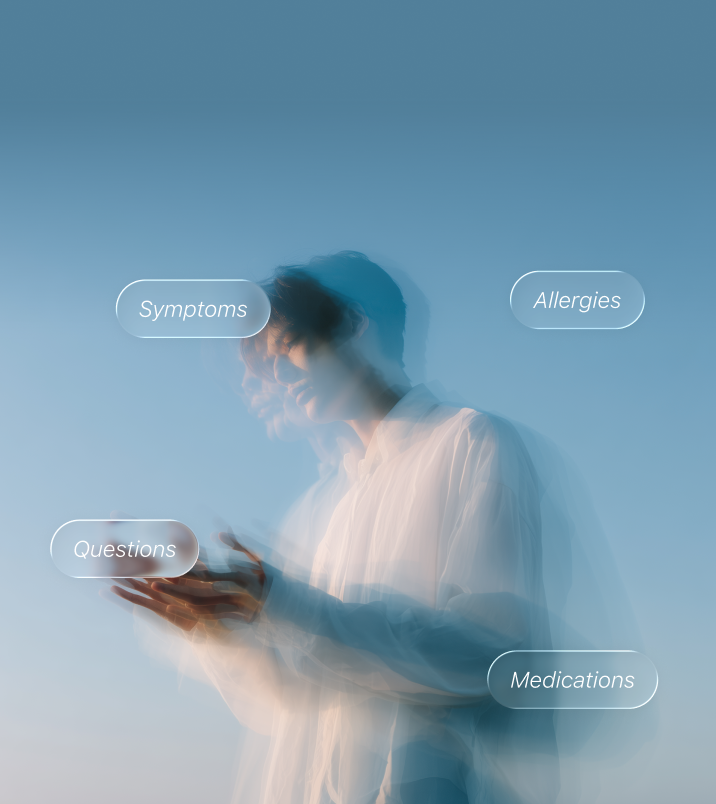 August remembers your symptoms, allergies, questions, and medications